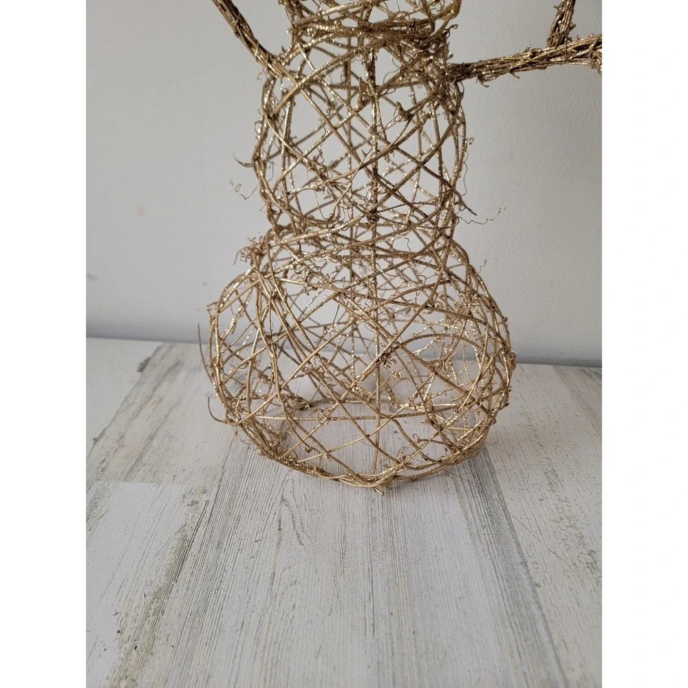 Golden‎ glitter snowman unique Xmas tabletop home decor figure